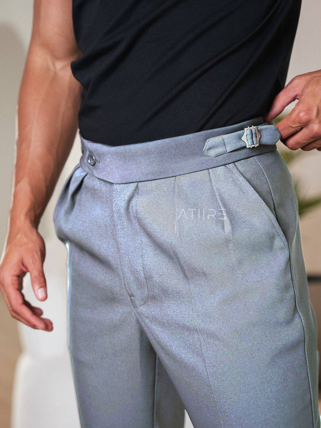 ASH GREY SIGNATURE ITALIAN GURKHA PANTS BY ATIIRE