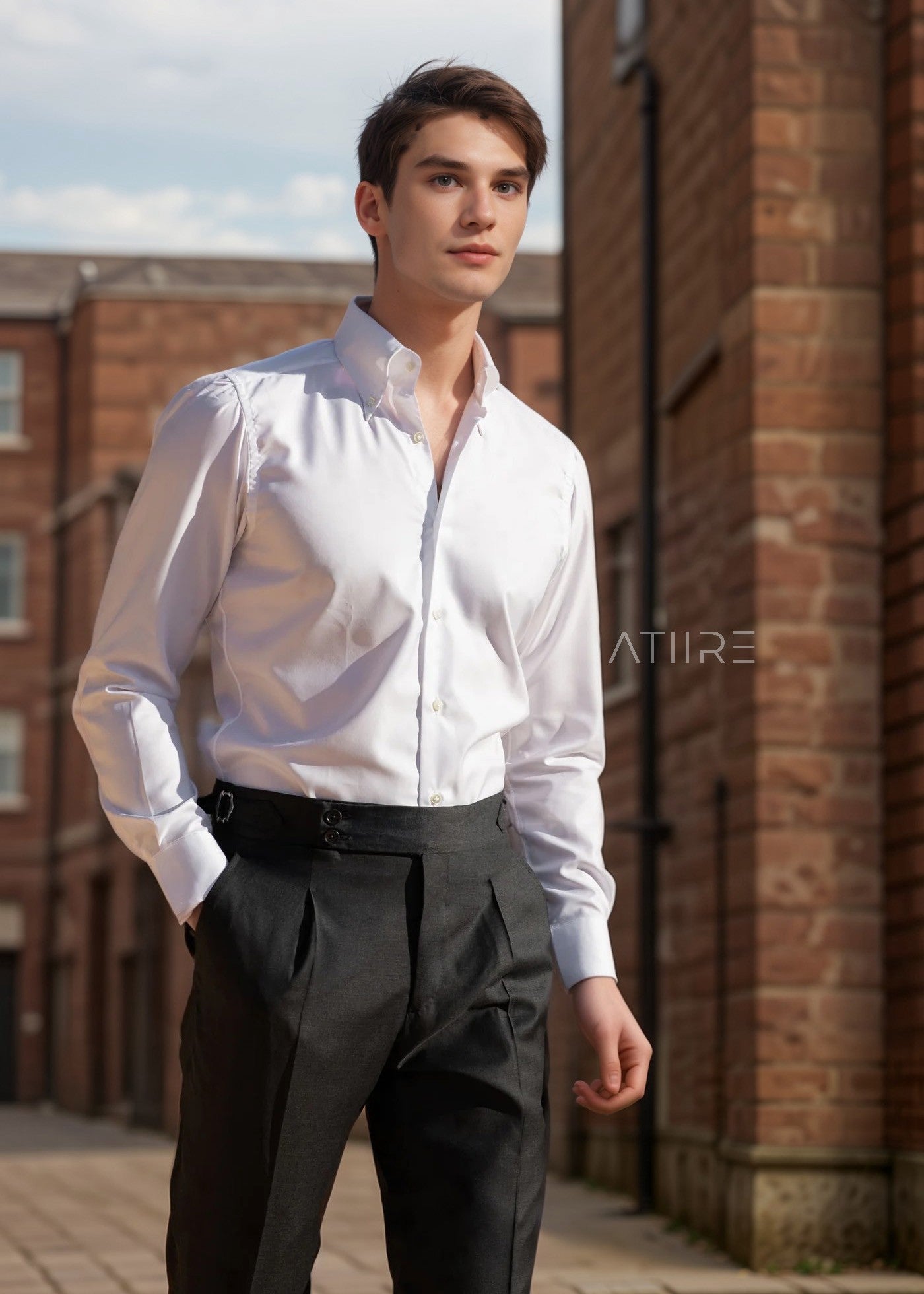 Black Split Two Buttoned Gurkha Trousers