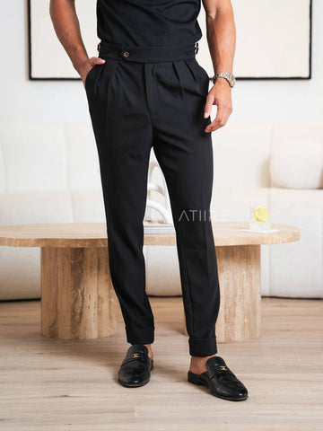 BLACK SIGNATURE ITALIAN GURKHA PANTS BY ATIIRE