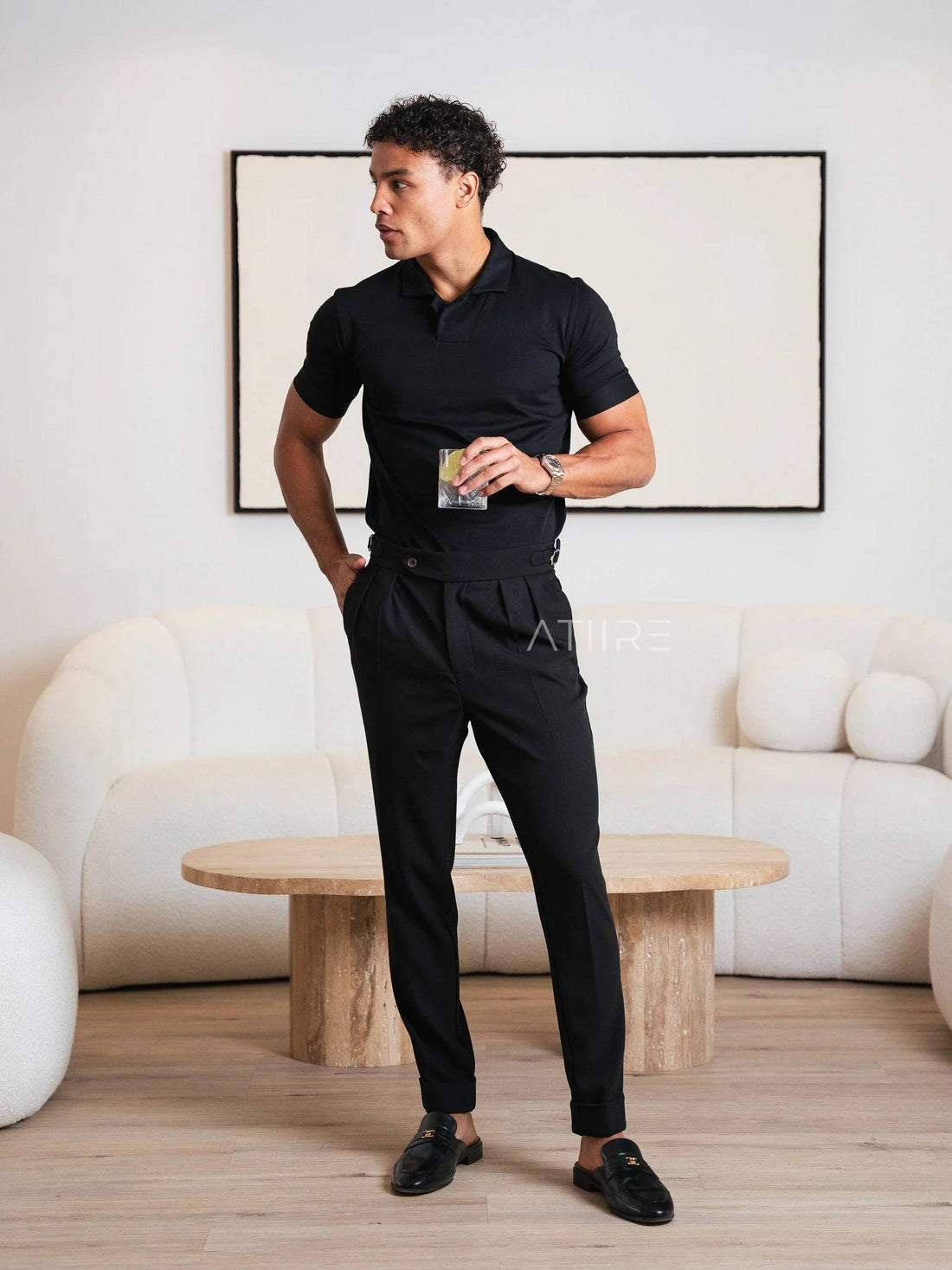 BLACK SIGNATURE ITALIAN GURKHA PANTS BY ATIIRE