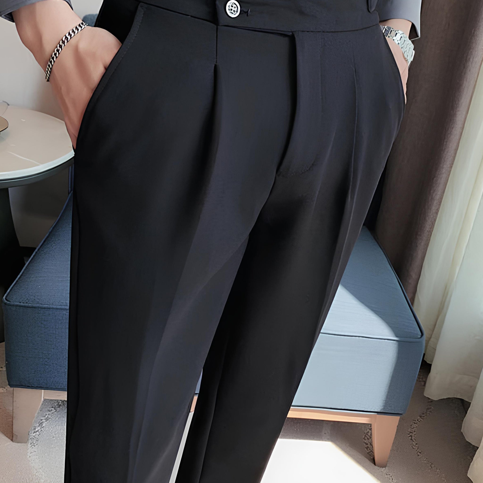 BLACK SIGNATURE BUTTONED GURKHA PANTS BY ATIIRE