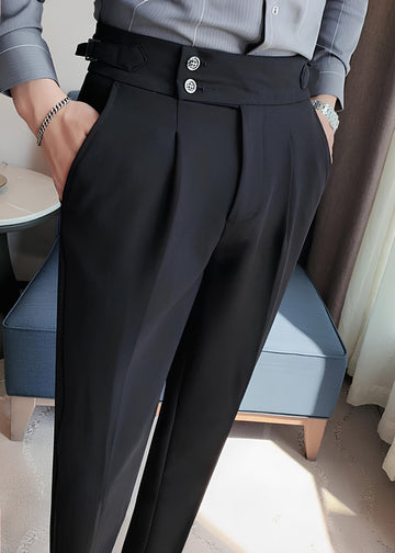 BLACK SIGNATURE BUTTONED GURKHA PANTS BY ATIIRE