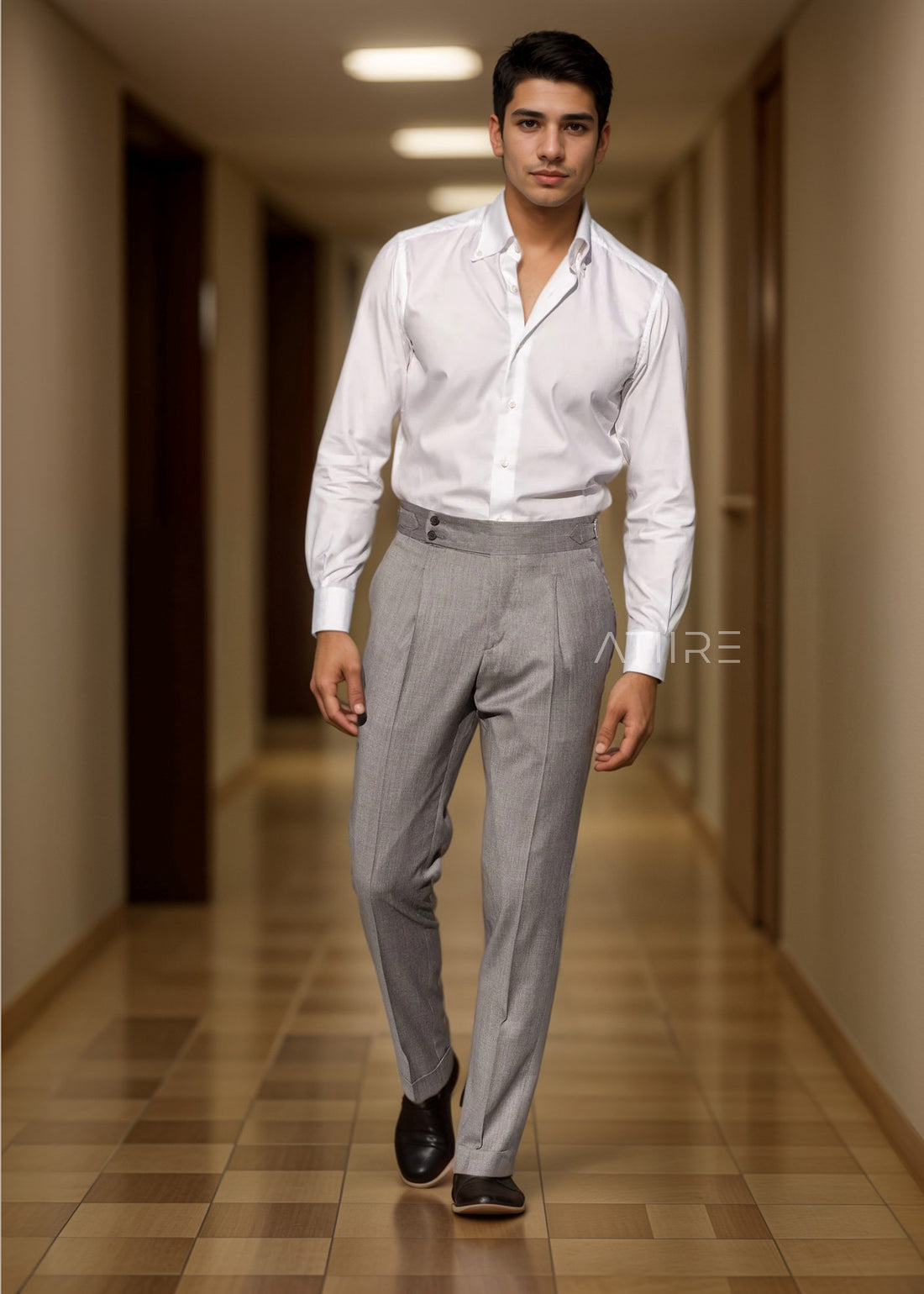 ASH GREY SIGNATURE BUTTONED GURKHA PANTS BY ATIIRE