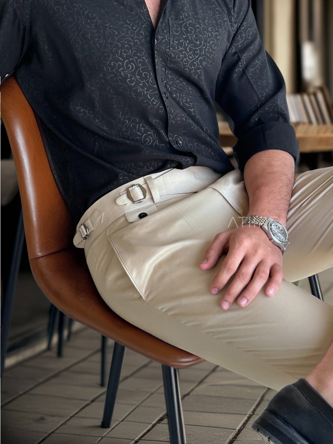 DAWN SINGLE PLEATED BUCKLE GURKHA PANTS BY ATIIRE