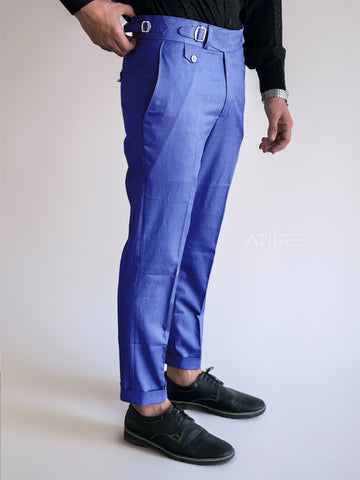 DENIM SINGLE PLEATED BUCKLE GURKHA PANTS BY ATIIRE