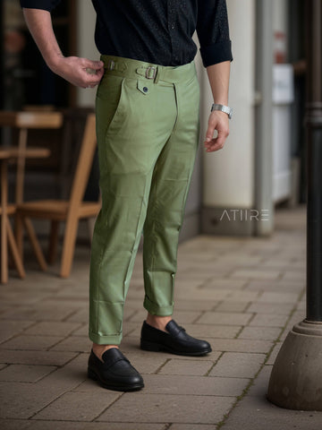 PISTA SINGLE PLEATED BUCKLE GURKHA PANTS BY ATIIRE