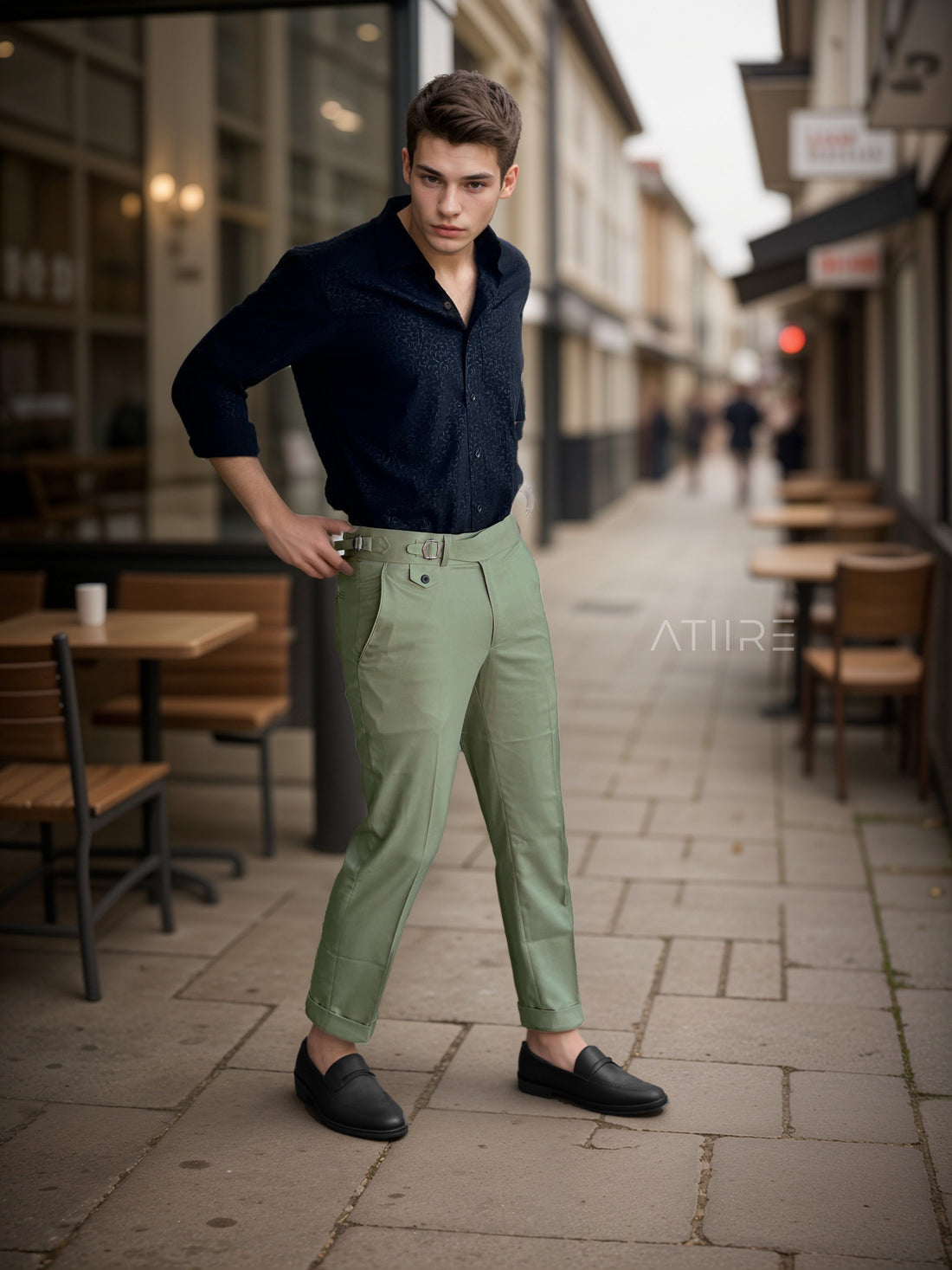 PISTA SINGLE PLEATED BUCKLE GURKHA PANTS BY ATIIRE