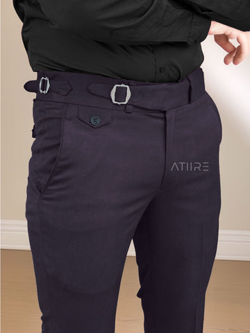 VIOLET SINGLE PLEATED BUCKLE GURKHA PANTS BY ATIIRE