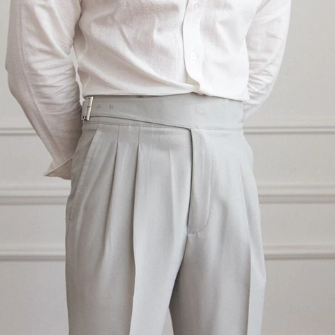 ASH GREY CLASSIC BUCKLE GURKHA PANTS BY ATIIRE