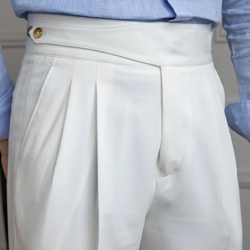 WHITE CLASSIC BUTTONED GURKHA PANTS BY ATIIRE