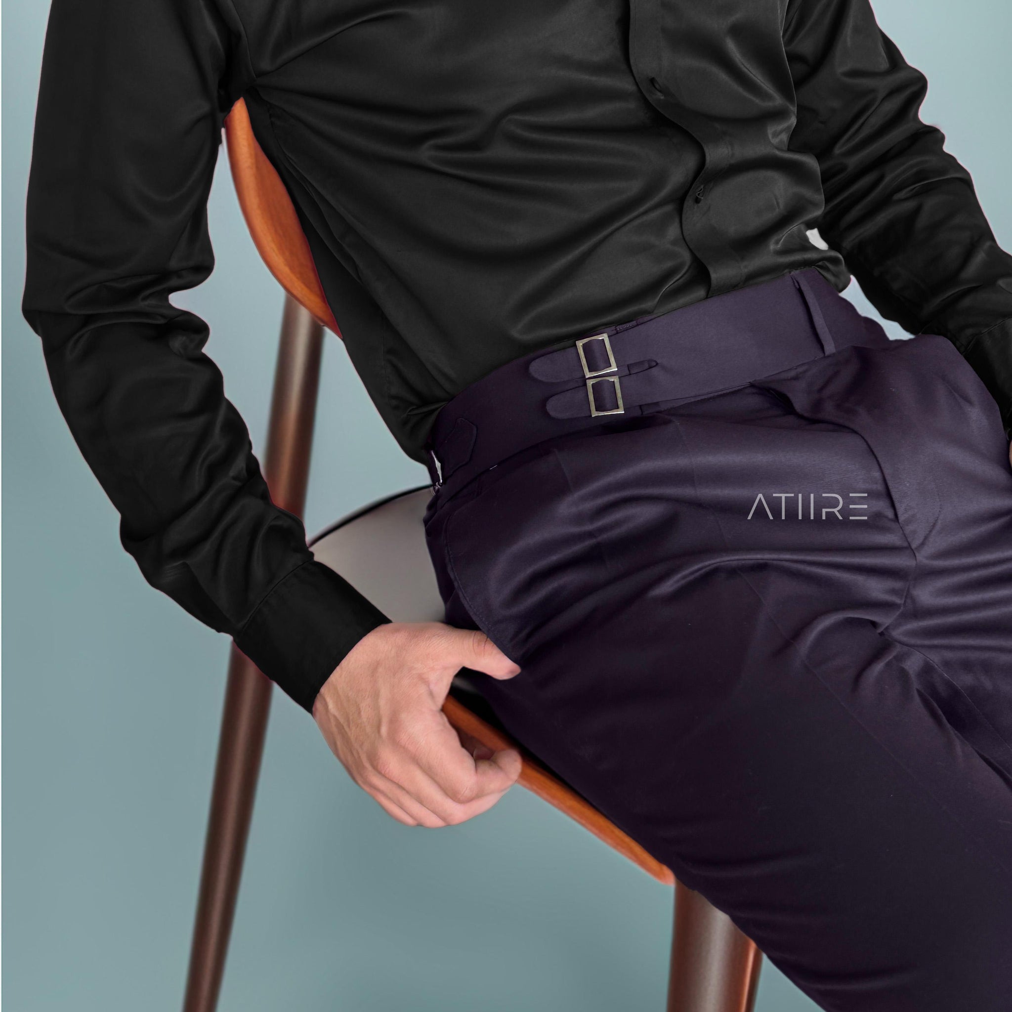 VIOLET DOUBLE PLEATED BUCKLE GURKHA PANTS BY ATIIRE