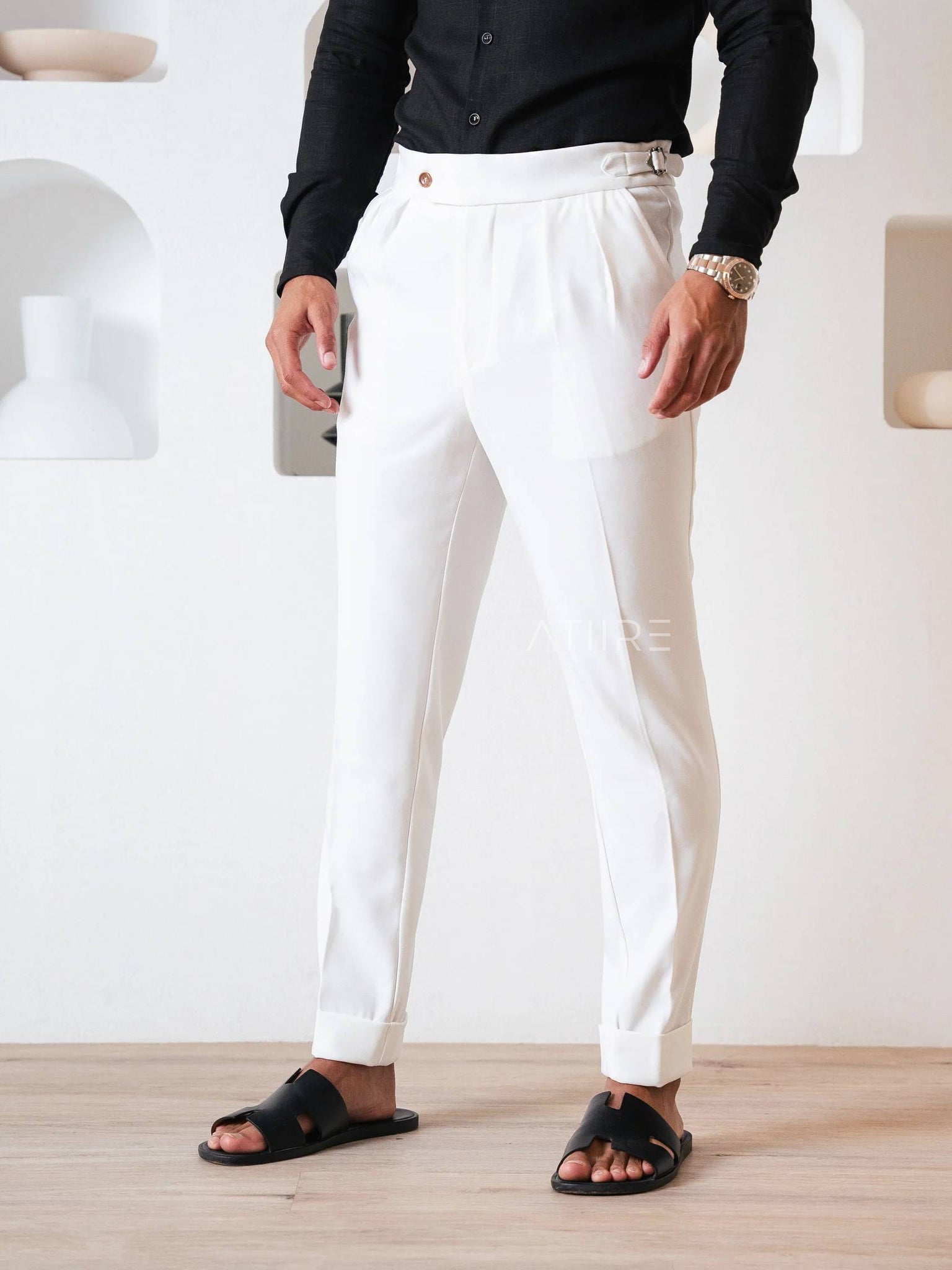 WHITE SIGNATURE ITALIAN GURKHA PANTS BY ATIIRE