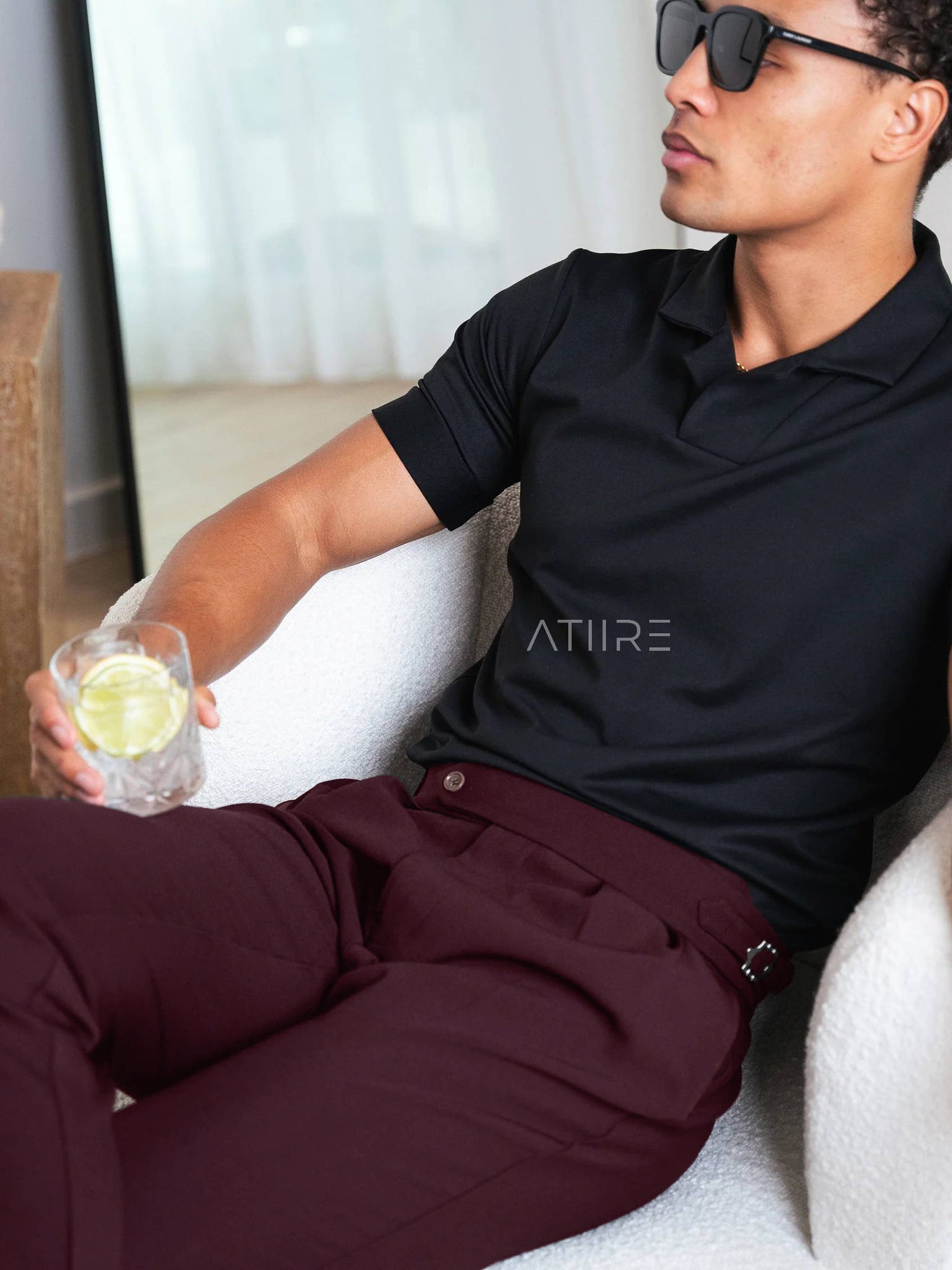 WINE SIGNATURE ITALIAN GURKHA PANTS BY ATIIRE