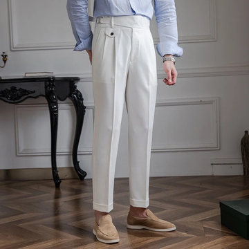 WHITE CLASSIC SIDE BUCKLE GURKHA PANTS BY ATIIRE