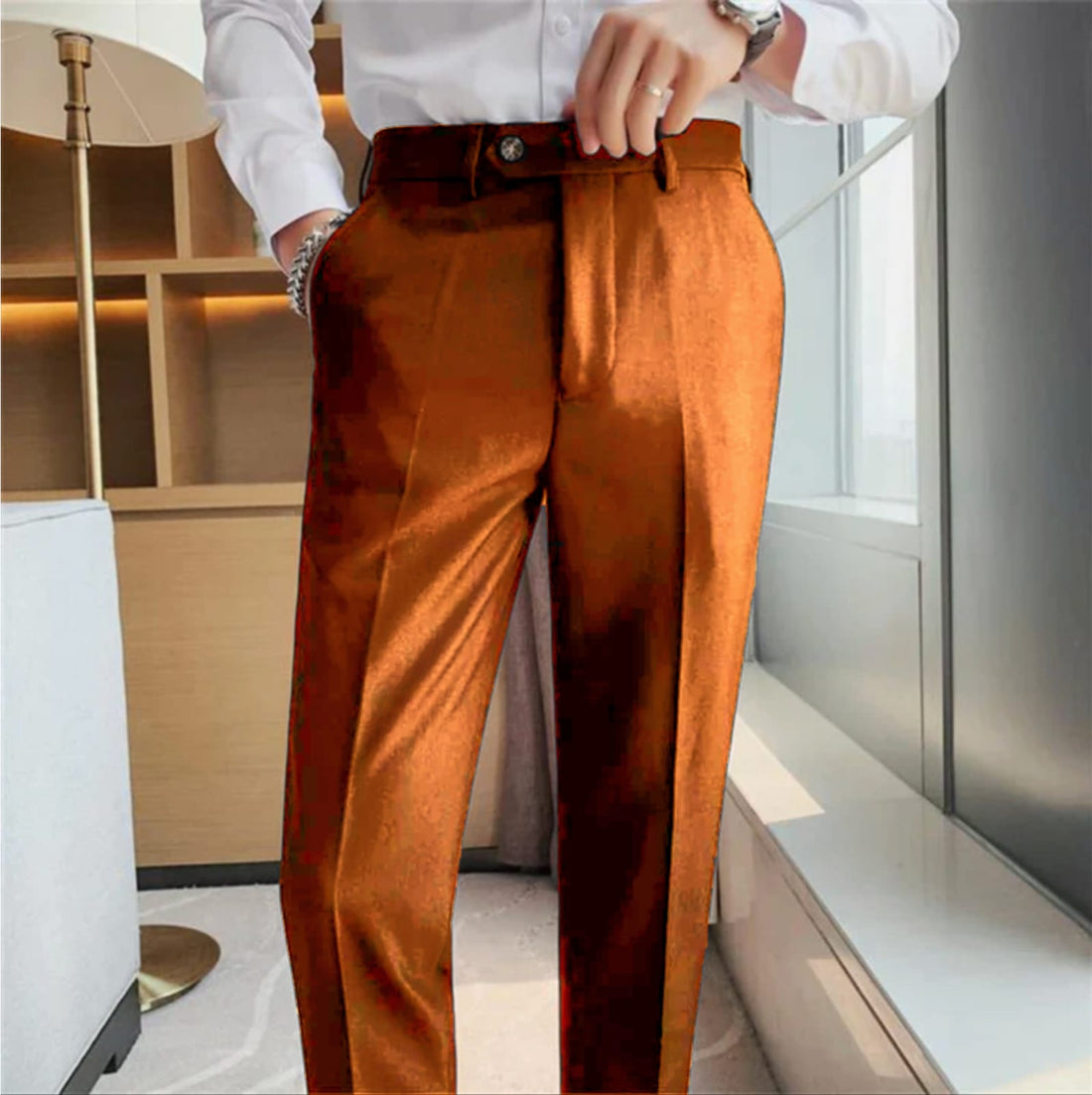 BRITISH STYLE CAMEL MEN FORMAL PANTS BY ATIIRE